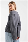 Кардиган из смешанной шерсти с зауженной талией и объемными рукавами артикул 155223559