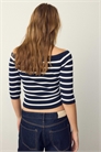 Приталенный свитер из трикотажа в полоску артикул 155842323