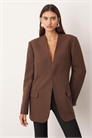 Идеальный прямой блейзер без воротника артикул 147619293