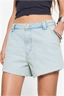 Джинсовые шорты-бермуды в стиле скейтер артикул 149240831
