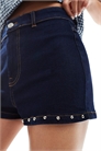 Джинсовые микро-шорты с заклепками co-ord артикул 148531121