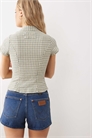 Облегающая блузка с короткими рукавами артикул 154238225