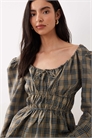 Блузка с длинными рукавами и сборками на талии артикул 151737159