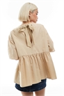 Свободная блузка с пеплумом и короткими рукавами артикул 142892837