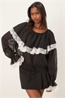 Блузка с накидкой из кружевной сетки с узором «добби» артикул 150701417