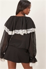 Блузка с накидкой из кружевной сетки с узором «добби» артикул 150701417