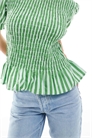 Топ с высоким воротником и сборками, с короткими рукавами артикул 146792108