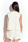 Блузка без рукавов с плиссировкой и завязками спереди артикул 155326905