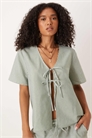 Топ из сирсакера с завязками спереди co-ord артикул 147967298