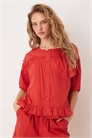 Блузка с оборками и рукавами-буф артикул 144209391