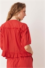 Блузка с оборками и рукавами-буф артикул 144209391