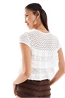 Топ с кружевными оборками и короткими рукавами артикул 140910932