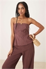 Комбинезон из льна с бандо и хлопковыми брюками артикул 141186338