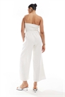 Льняной комбинезон без бретелек с контрастной отделкой артикул 141497909