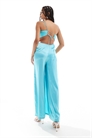 Комбинезон из смешанного атласно-шифонового материала с вырезами и широкими брючинами артикул 135049095