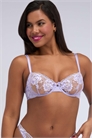 Бюстгальтер-балконет с вышивкой «Пози», с цветочным узором, без наполнителя артикул 156118595