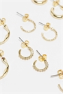 Набор из 6 пар сережек-колец с разнообразным дизайном артикул 139430349