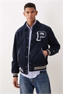 Бомбер из плотной вельветовой ткани с логотипом Letterman на спине артикул 148262120
