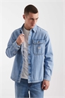 Джинсовая рубашка-оверсайз для работы артикул 154272320