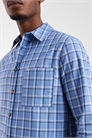Рубашка в клетку прямого кроя артикул 151639634