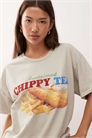 Универсальная футболка свободного кроя с принтом в виде еды артикул 150204518