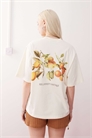 Универсальная укороченная футболка прямого кроя с принтом в виде фруктов на спине артикул 147442249