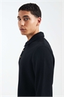 Свитшот с воротником-поло и ребристой отделкой, черный артикул 154079606
