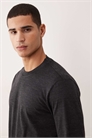 Футболка с длинным рукавом свободного кроя из меланжевой ткани артикул 151559922