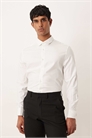 Классическая рубашка из гладкой ткани с твиловой текстурой, не требующая глажки, с прямым кроем и двойными манжетами артикул 140044304