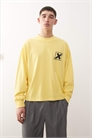 Жёлтая футболка с принтом и длинными рукавами артикул 151057597