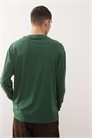 Унисекс футболка с длинным рукавом и логотипом, зеленого цвета артикул 152228256