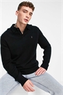 Свитерок-поло из трикотажа черного цвета артикул 125573865