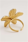 Эксклюзивное регулируемое кольцо в форме цветка из нержавеющей стали с покрытием из 18-каратного золота артикул 154971629