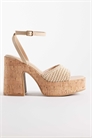 Сандалии на каблуке из пробки, связанные крючком артикул 153401288