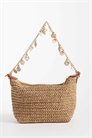 Сумка через плечо из соломы, связанная крючком, с ремешком с подвеской в виде ракушки артикул 153749139