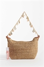 Сумка через плечо из соломы, связанная крючком, с ремешком с подвеской в виде ракушки артикул 153749139