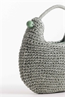 Сумка-клатч в форме ложечки, связанная крючком из соломы, с декоративным шариком из смолы артикул 153575213