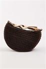 Сумка из плетеной рафии с золотой металлической ручкой артикул 151096059
