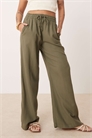 Брюки из льна с широкими брючинами артикул 139105152