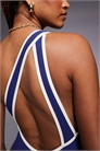 ASOS DESIGN: купальник на одном плече с контрастной ребристой окантовкой, модель «Tall Ronnie» артикул 150777229