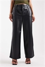 Брюки из искусственной кожи с широкими брючинами артикул 147620927