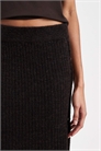 Средней длины юбка из ребристого трикотажа с застежкой на пуговицы сбоку артикул 150747218