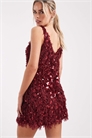 Мини-платье с пайетками под искусственные перья артикул 149727280