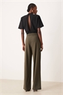 Брюки с широкими брючинами и акцентом на поясе артикул 151090993