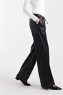 Брюки из искусственной кожи с завязкой на талии и широкими брючинами артикул 150561276