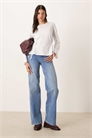 Джинсы с высокой талией и широкими брючинами артикул 143696551