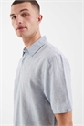 Рубашка с короткими рукавами из смесовой ткани с добавлением льна артикул 155541518