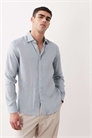 Рубашка с длинными рукавами из 100% льна артикул 156178235