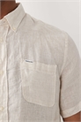Рубашка Linton с коротким рукавом из льна с логотипом артикул 154715415