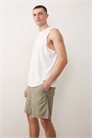 Широкие шорты из смешанного льна артикул 152466650